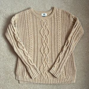 Old Navy Beige Cable Knit Sweater